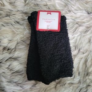 Charter Club Super Soft Black Fuzzy Socks